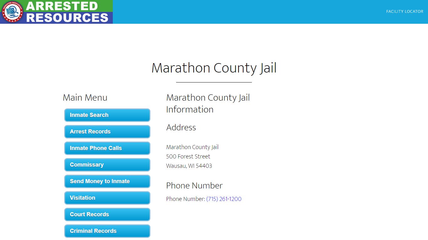 Marathon County Jail - Inmate Search - Wausau, WI - Arrested Resources